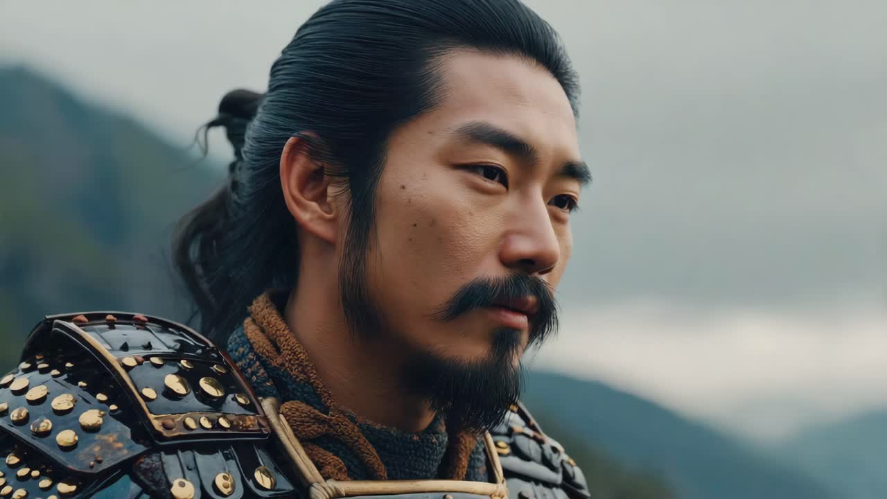 Portrait of an Asian Samurai Warrior