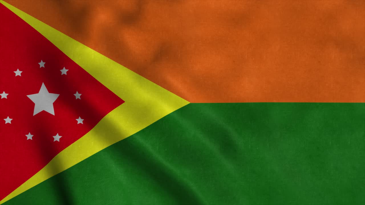 bandera de rincon, ciudad de puerto rico, ondeando en el viento. fondo de bandera realista