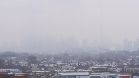 foggy toronto skyline