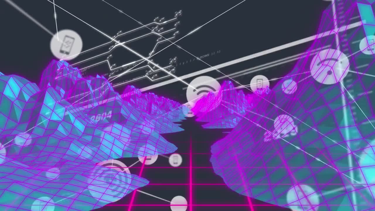 데이터 처리 및 연결 네트워크의 애니메이션