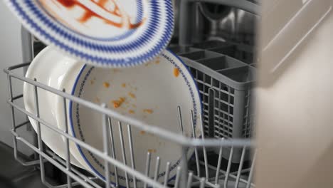 dirty dishes in dishwasher