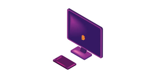 dinero criptográfico en animación de escritorio