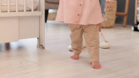 walking, learning and development with a baby