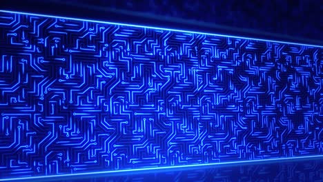 Advanced circuit board technology digital lines move data visualization loop animation cpu processor