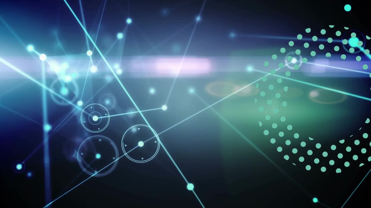 Animation of data processing over black background