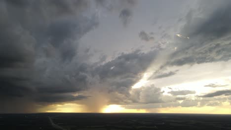 thunderstorm rolling into wright city during sunset