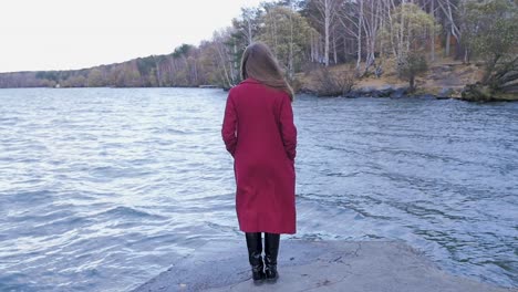 woman by the lakeside