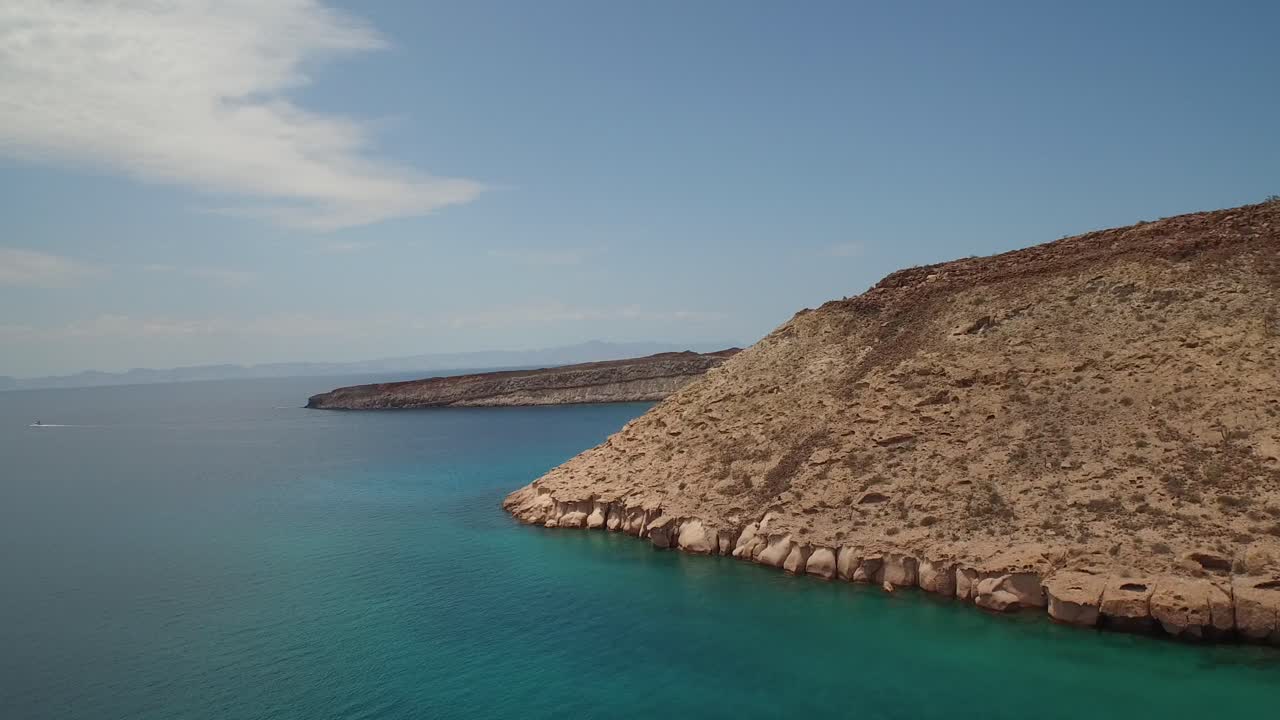 Aerial shot of Partida Island in the Archipielago Espritu Santo National Park, Baja California Sur