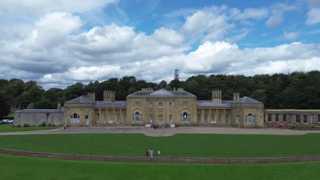 4k30p heaton hall historic architecture aerial view in england landmark