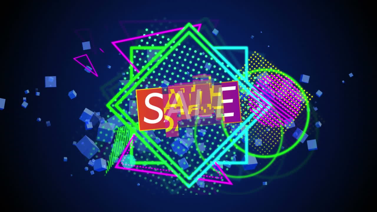 las formas gráficas y coloridas caen en su lugar en negro