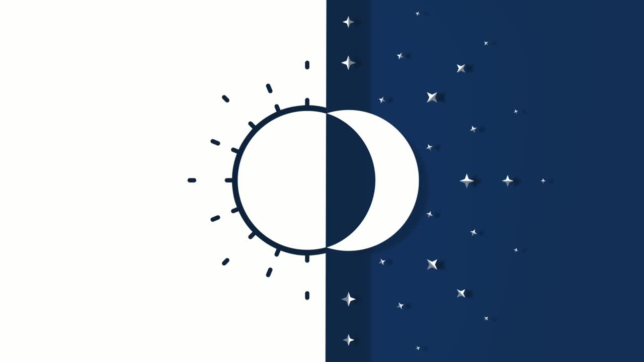 ilustración del sol y la luna del eclipse lunar.