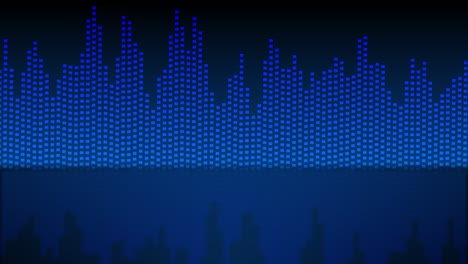 animated blue digital bars pulse rhythmically background visualizing audio spectrum dynamic pattern