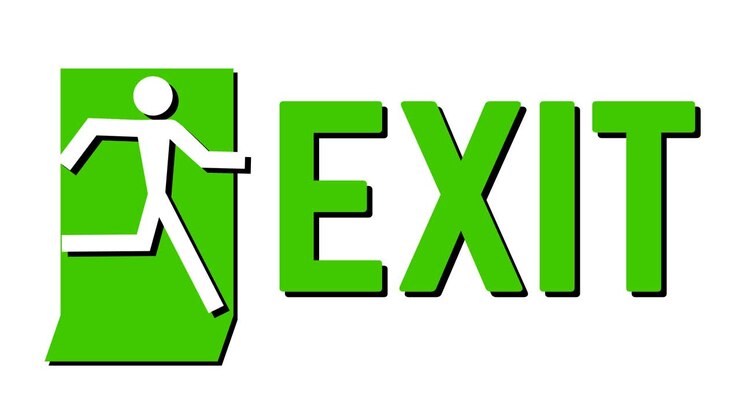Green exit icon sign animation loop