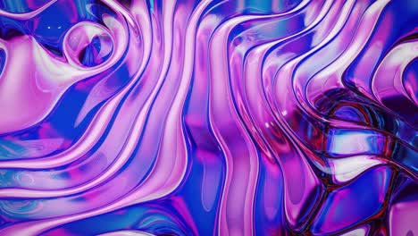 fondo fluido iridescente abstracto en bucle. hermosa superficie de vidrio ondulado de líquido con patrón, color de gradiente y ondas de flujo en él. bg creativo brillante con animación suave y suave.