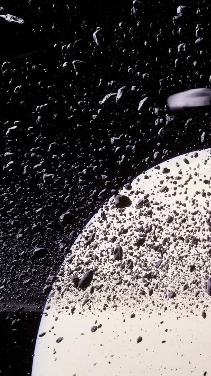 Exploration of space with asteroids surrounding a large planet