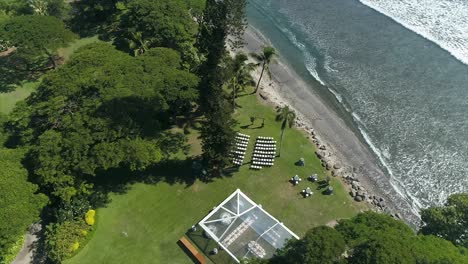 high aerial ocean wedding ceremony venuedecor maui hawaii
