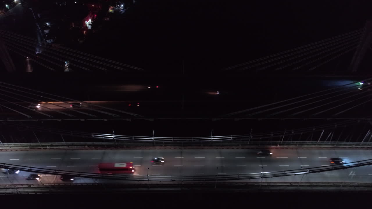 Night Traffic on a Cable-Stayed Bridge