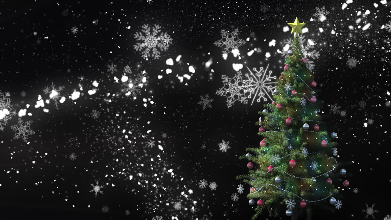 크리스마스 트리와 떨어지는 별