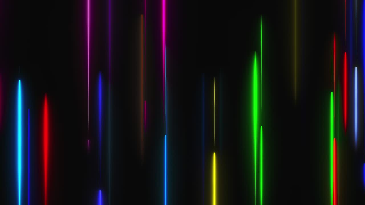 muchas líneas verticales de iluminación de neón, telón de fondo generado por computadora abstracta, renderizado en 3d
