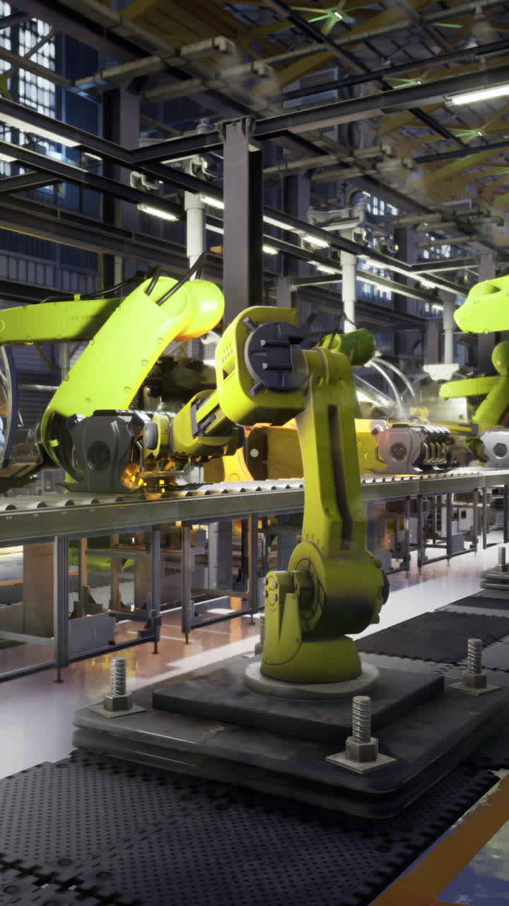 Advanced robotic manufacturing in a modern industrial facility