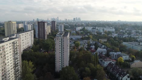 Marymont-Ruda-housing-estate-apartments-in-Warsaw,-communism-block-of-flats-in-Poland