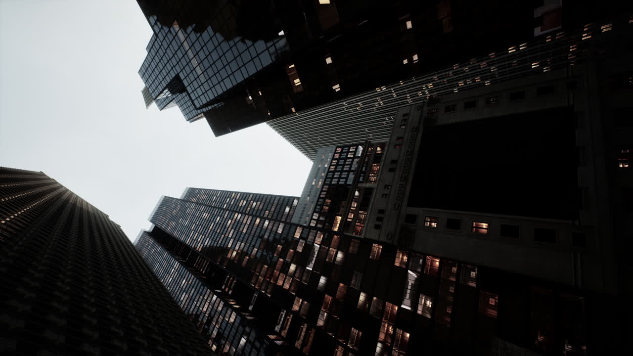 video vertical de un rascacielos contra el cielo