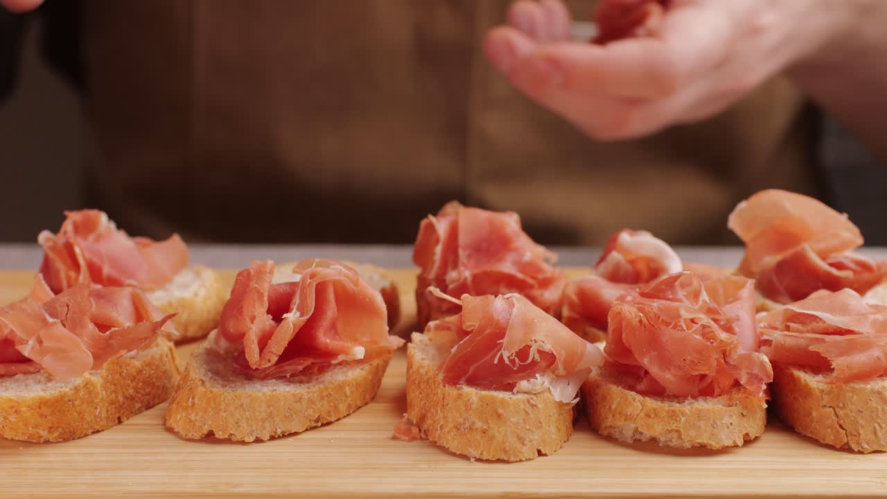 Preparing Prosciutto-Wrapped Toasts