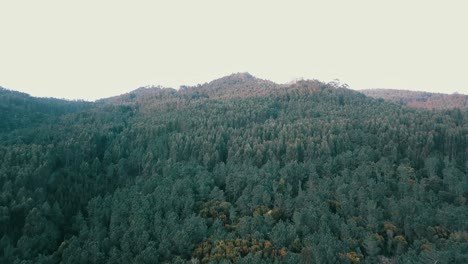 aerial-view-of-Sintra-mountains-Barragem-da-Mula-Dam-lake-reservation,-in-Portugal