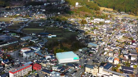 aerial view of a japanese town