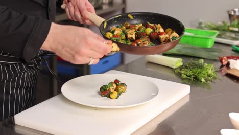 el chef preparando un plato delicioso
