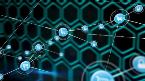 animazione della rete di connessioni su sfondo nero