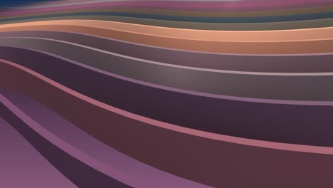 a row of colorful stripes with wave motion and reflections. 3d background.
