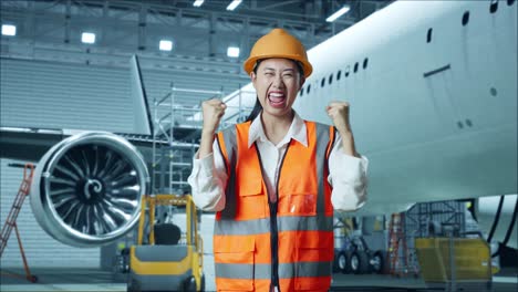 ingeniera de aviones feliz