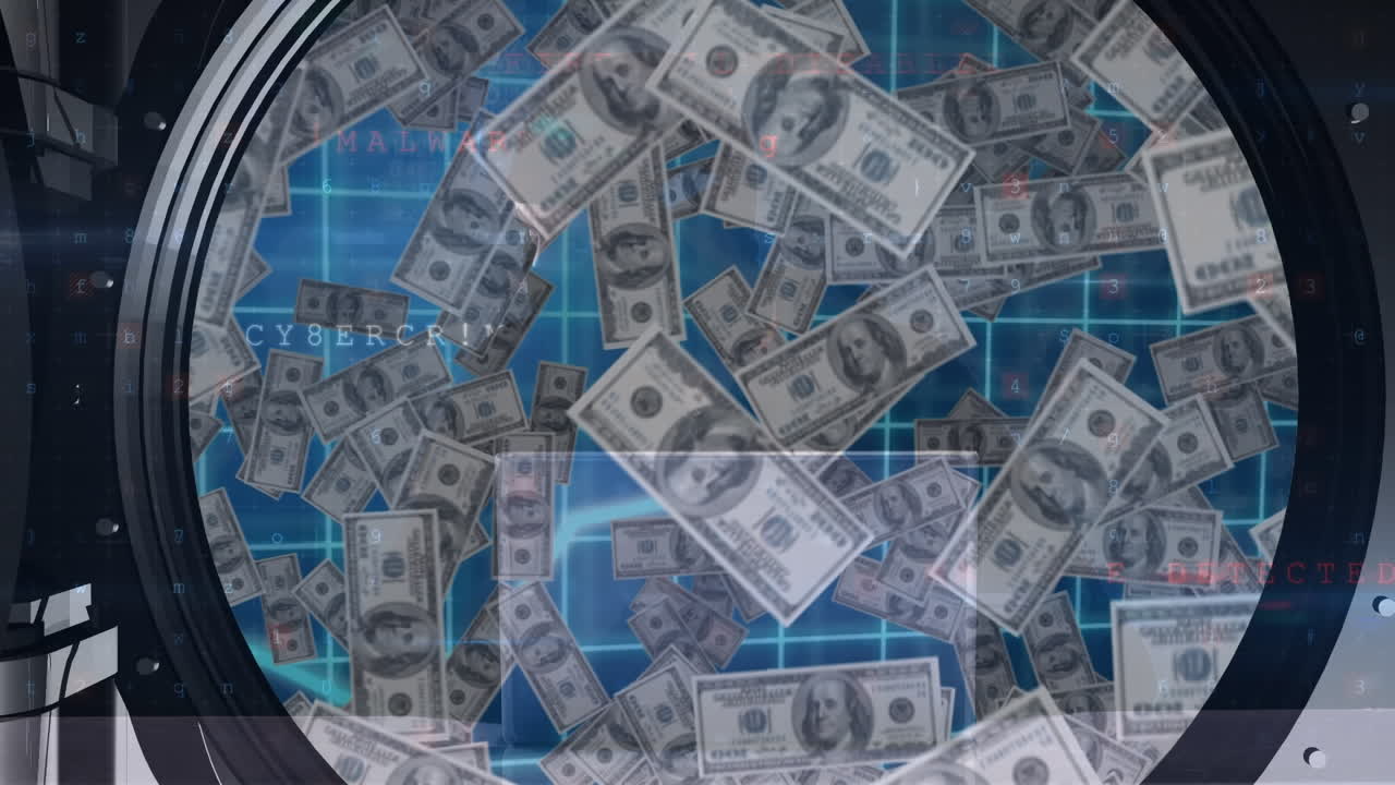 은행권에 대한 데이터 처리의 애니메이션