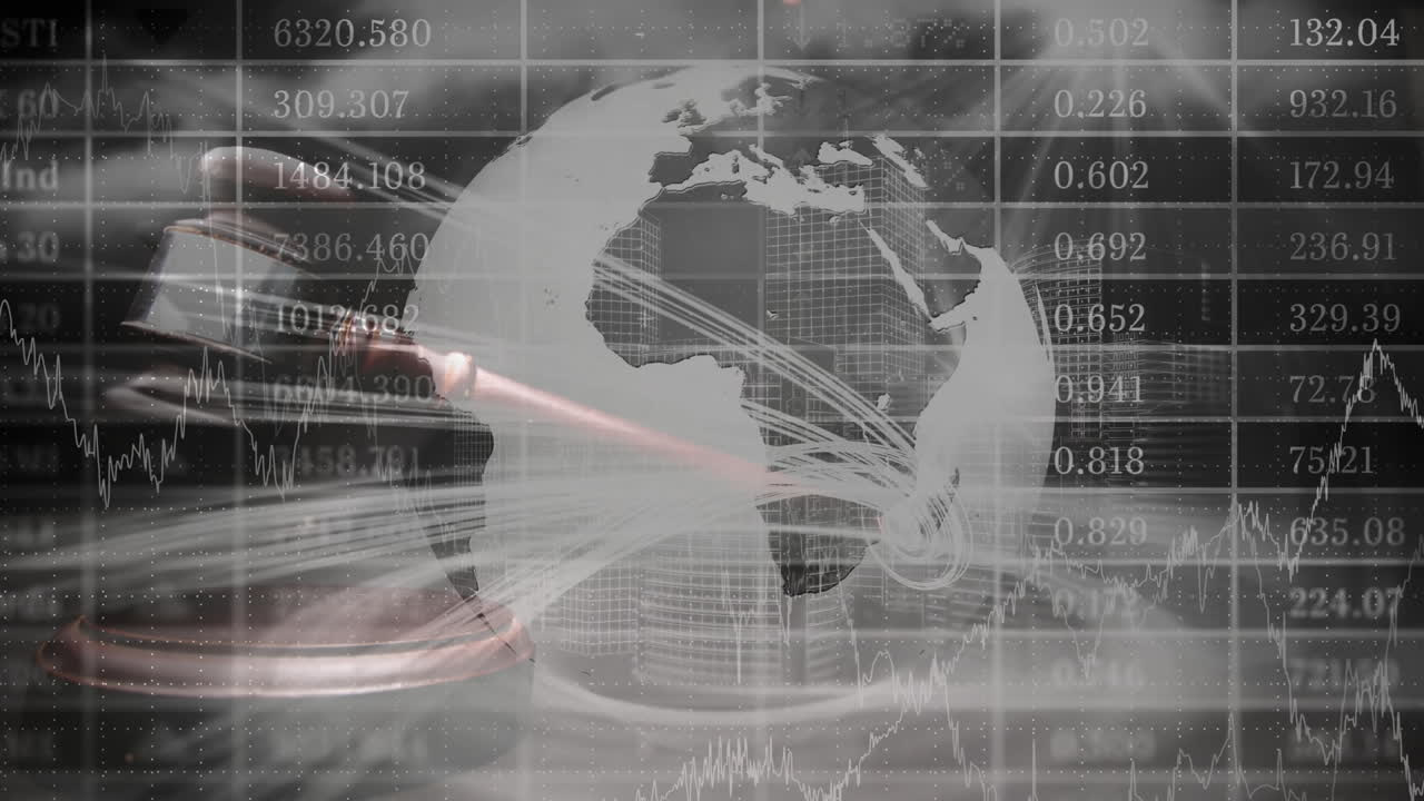 세계 비즈니스를 보여주는 개념적 디지털 애니메이션 4k