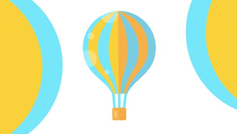 video en 4k de un globo de aire caliente en estilo plano.