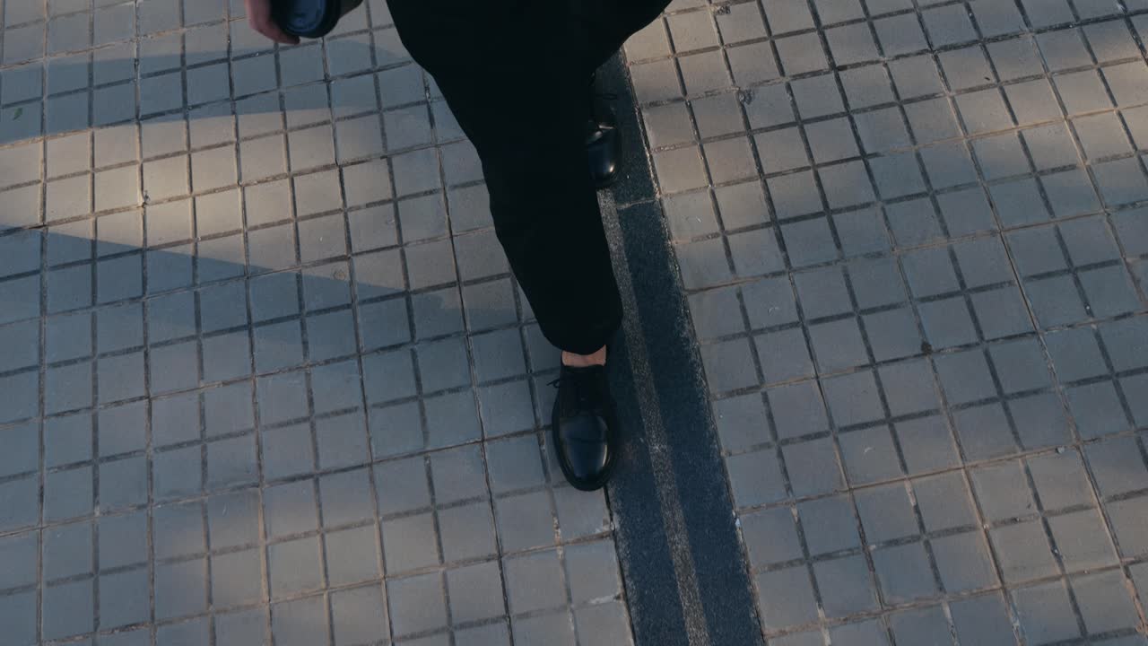 Man businessman boss walking near his office center in a dark business suit, Experienced CEO entrepreneur in modern office district