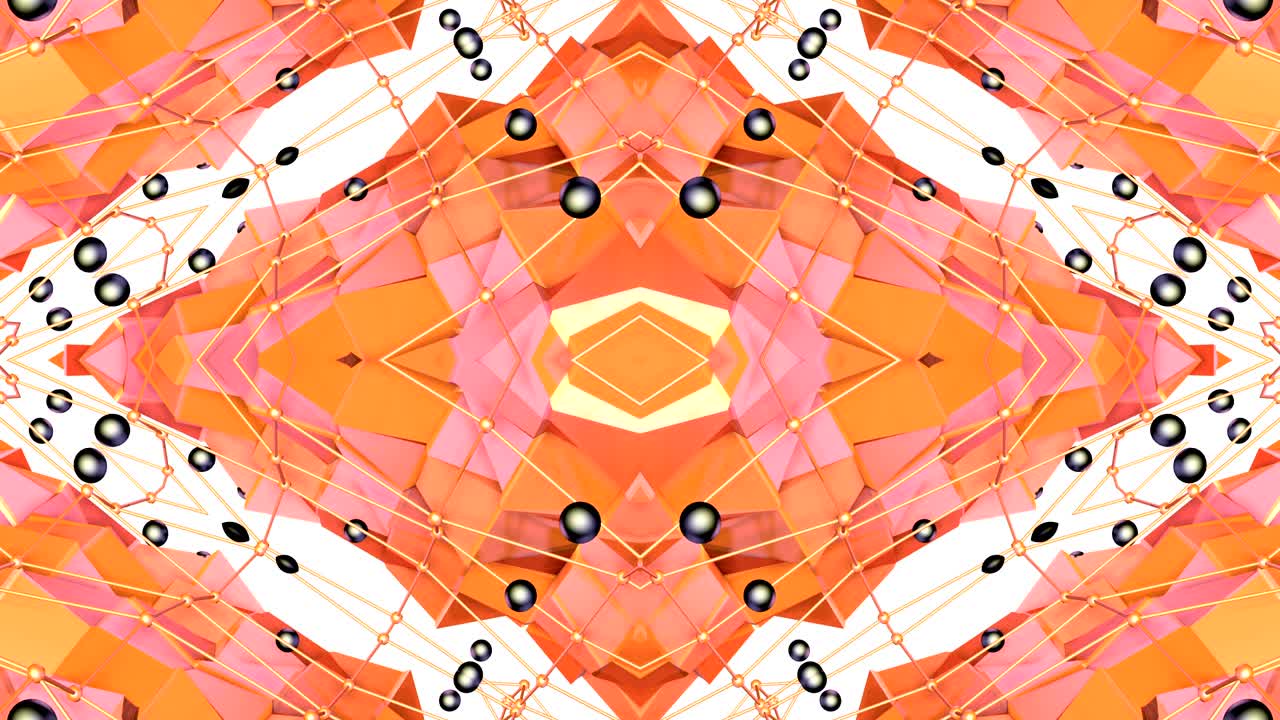 abstracto simple fondo 3d en color gradiente naranja, estilo low poly como fondo geométrico moderno o entorno matemático con efecto caleidoscópico. 4k uhd o fullhd bucle sin costuras.v7
