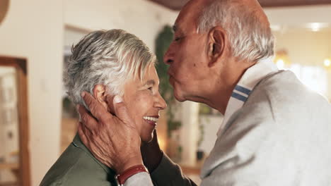 elderly couple sharing affection