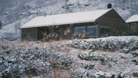 a wooden cabin at the turtagro hotel, norway