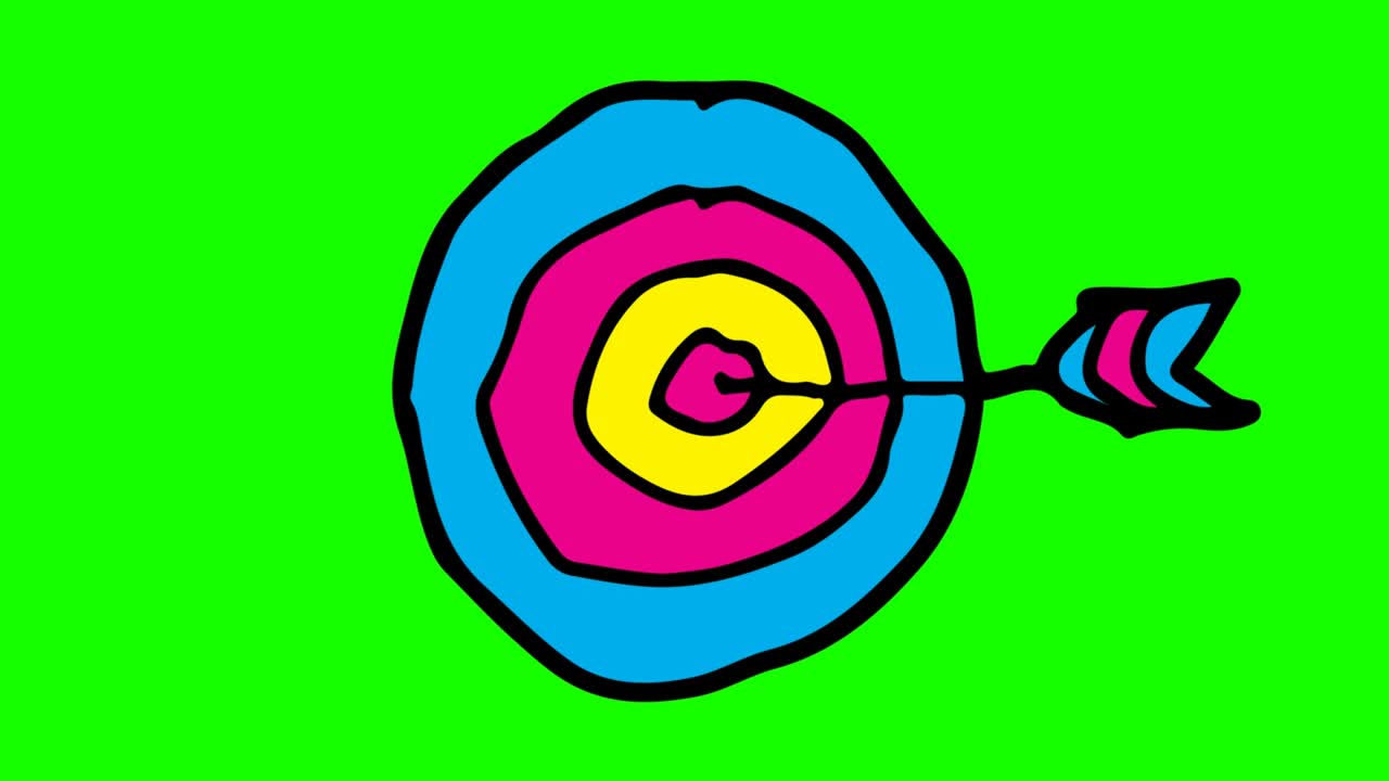 niños dibujando un fondo verde con el tema del objetivo de la flecha