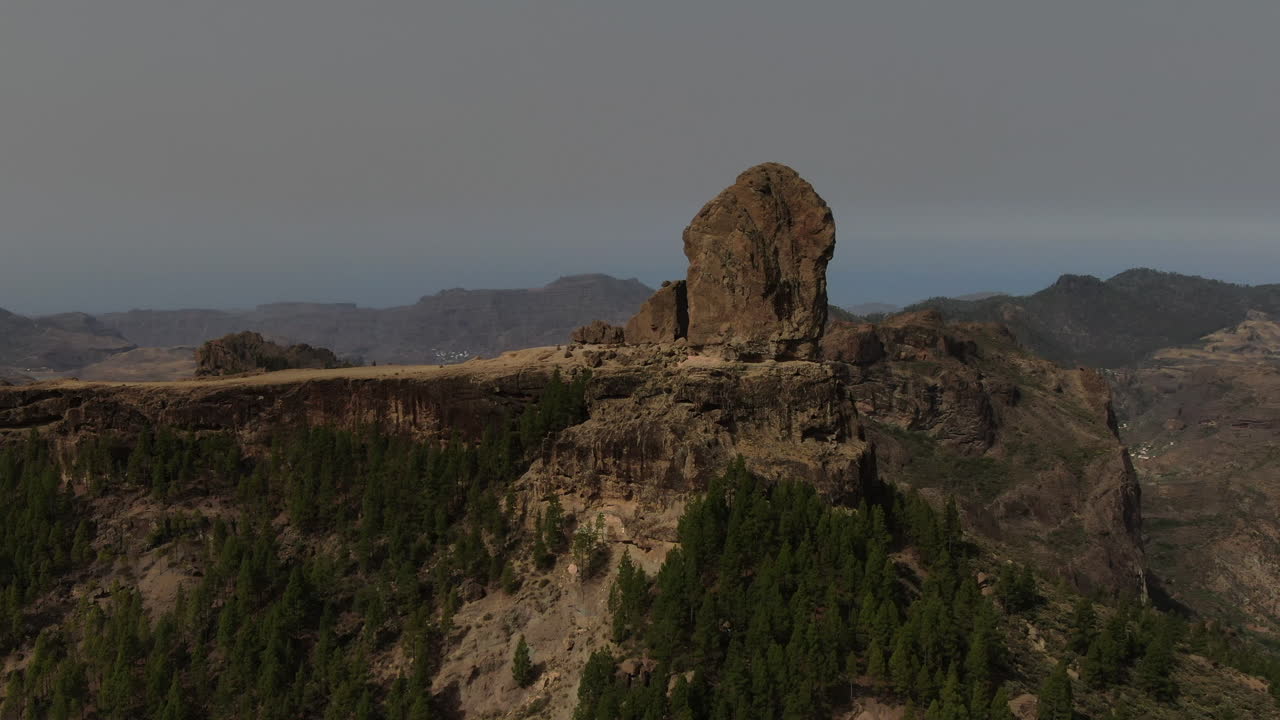 roque nublo, гран-канария: замечательный воздушный снимок на орбите, с близкого расстояния и во время заката roque nublo на острове гран-канария