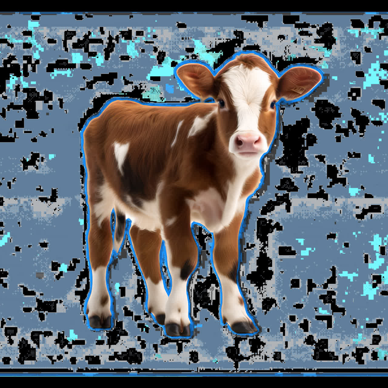 Adorable calf animation isolated asset, transparent 4K video, alpha channel, ProRes 4444