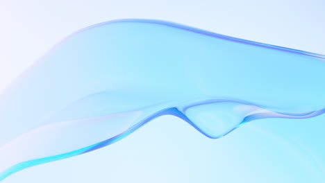 flowing wave transparent glass cloth, 3d rendering.