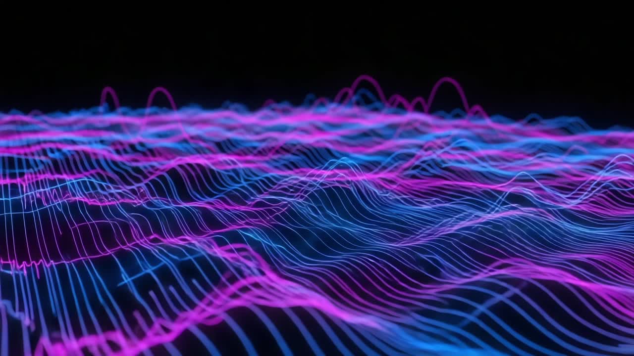 Dynamic Waves of Colorful Digital Frequencies: A Captivating Visual Representation of Vibrant Pulses and Patterns in Motion