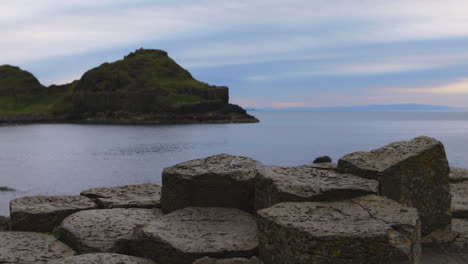 geometry in nature - interesting hexagonal rocks located on a coastline