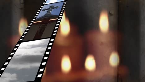 tira de película con diferentes videos