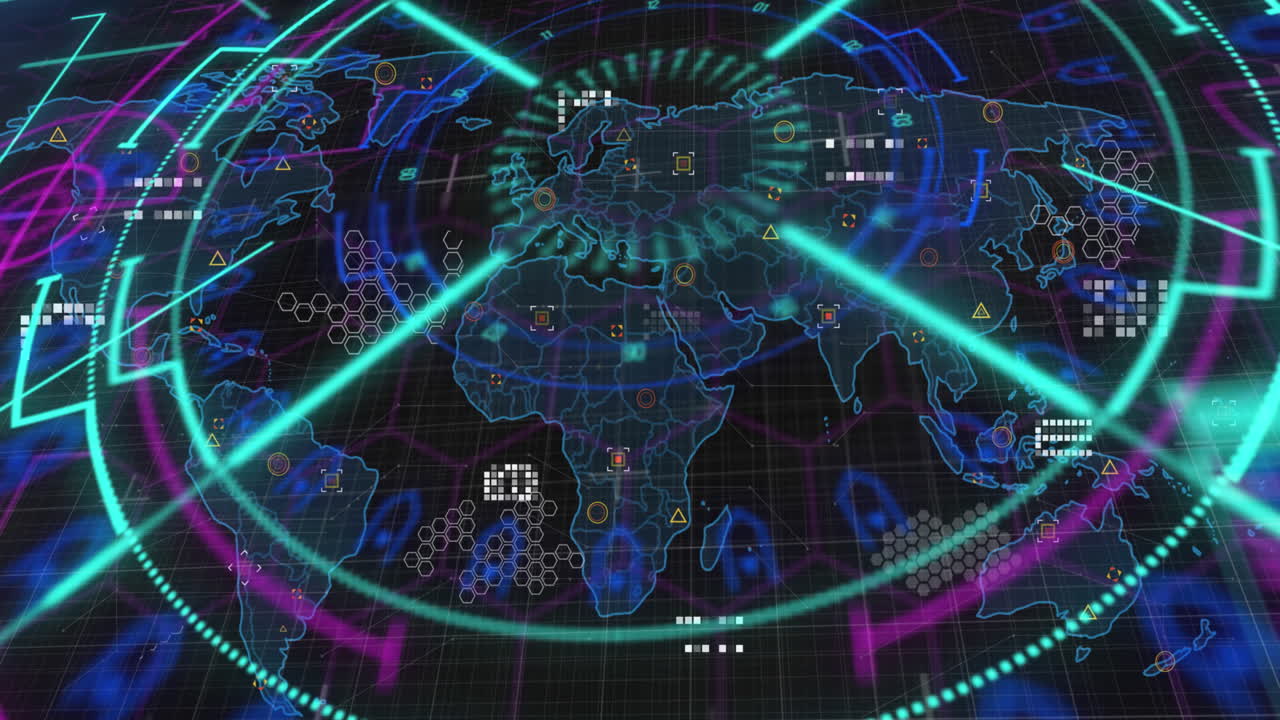 세계 지도에 대한 범위, 마커 및 데이터 처리의 애니메이션