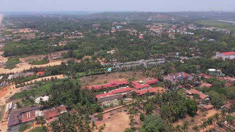 candolim city beach landscape drone shot india goa top view bird's eye view