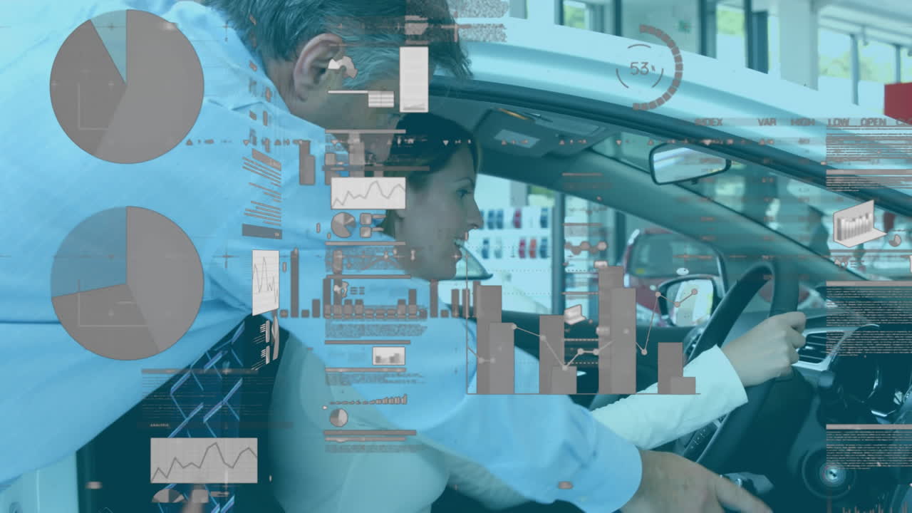 이 애니메이션은 코로나19에 대한 데이터를 남자가 여자에게 차를 보여주는 모습으로 묘사합니다.